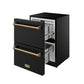 Thor Kitchen RZ24UBBRZ 24 Inch Undercounter Built-In / Freestanding Drawer Freezer - Black/Bronze Gordon Ramsay Series