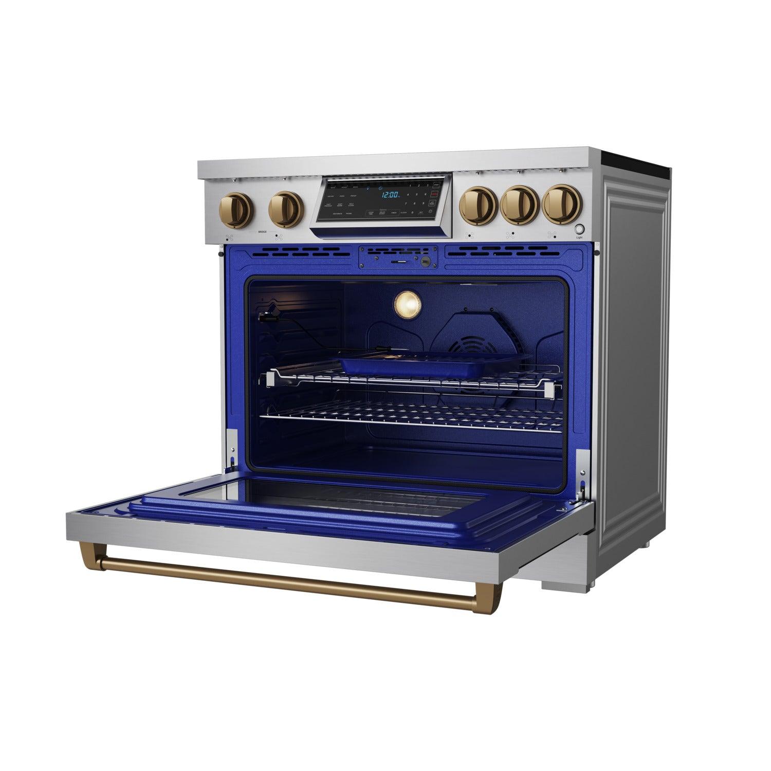 Thor Kitchen RSI36BRZ 36 Inch Professional Induction Range With Tilt Panel Touch Control In Stainless Steel And Bronze Gordon Ramsay Series