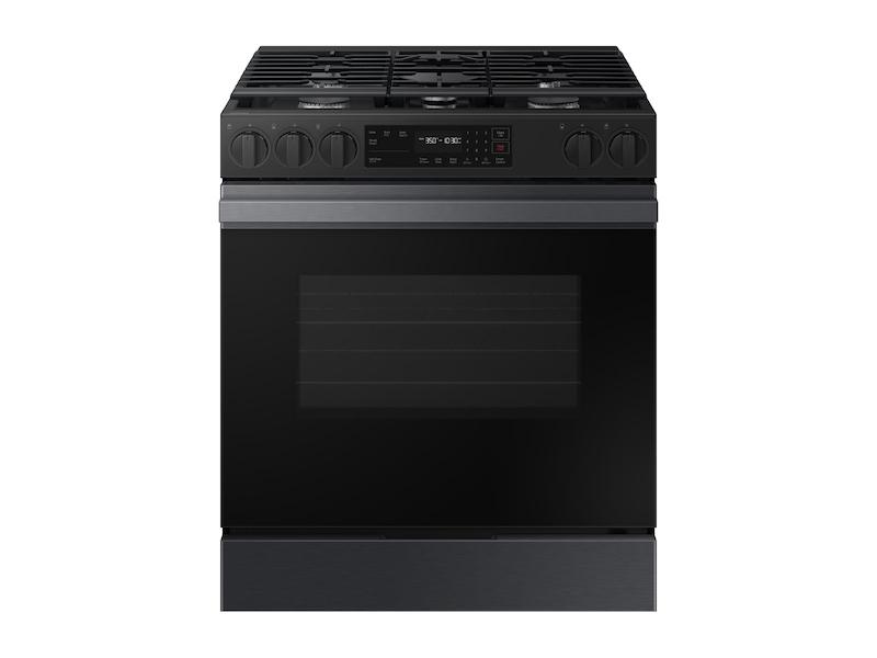 Samsung NSG6DG8100MT Bespoke 6.0 Cu. Ft. Smart Slide-In Gas Range With Precision Knobs In Matte Black Steel