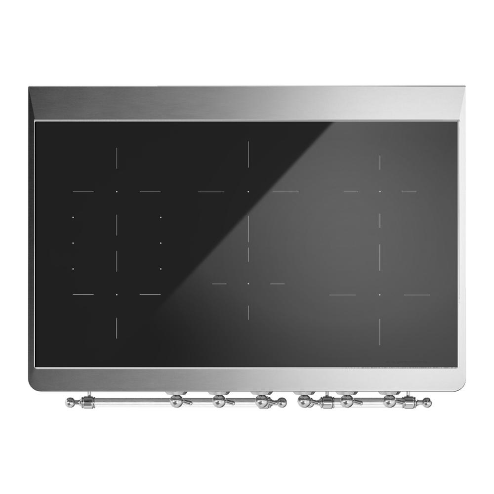 Ilve UMDIB40QNR3BUC Ilve Umdib40Qnr3Buc Majestic Iii 40 Inch Induction Range With 6 Elements, 3.82 Cu. Ft. Total Oven Capacity (Solid Door, Burgundy, Chrome)