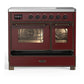 Ilve UMDIB40NR3BUB Ilve Umdib40Nr3Bub Majestic Iii 40 Inch Induction Range With 6 Elements, 3.82 Cu. Ft. Total Oven Capacity (Triple Glass Door, Burgundy, Burnished)