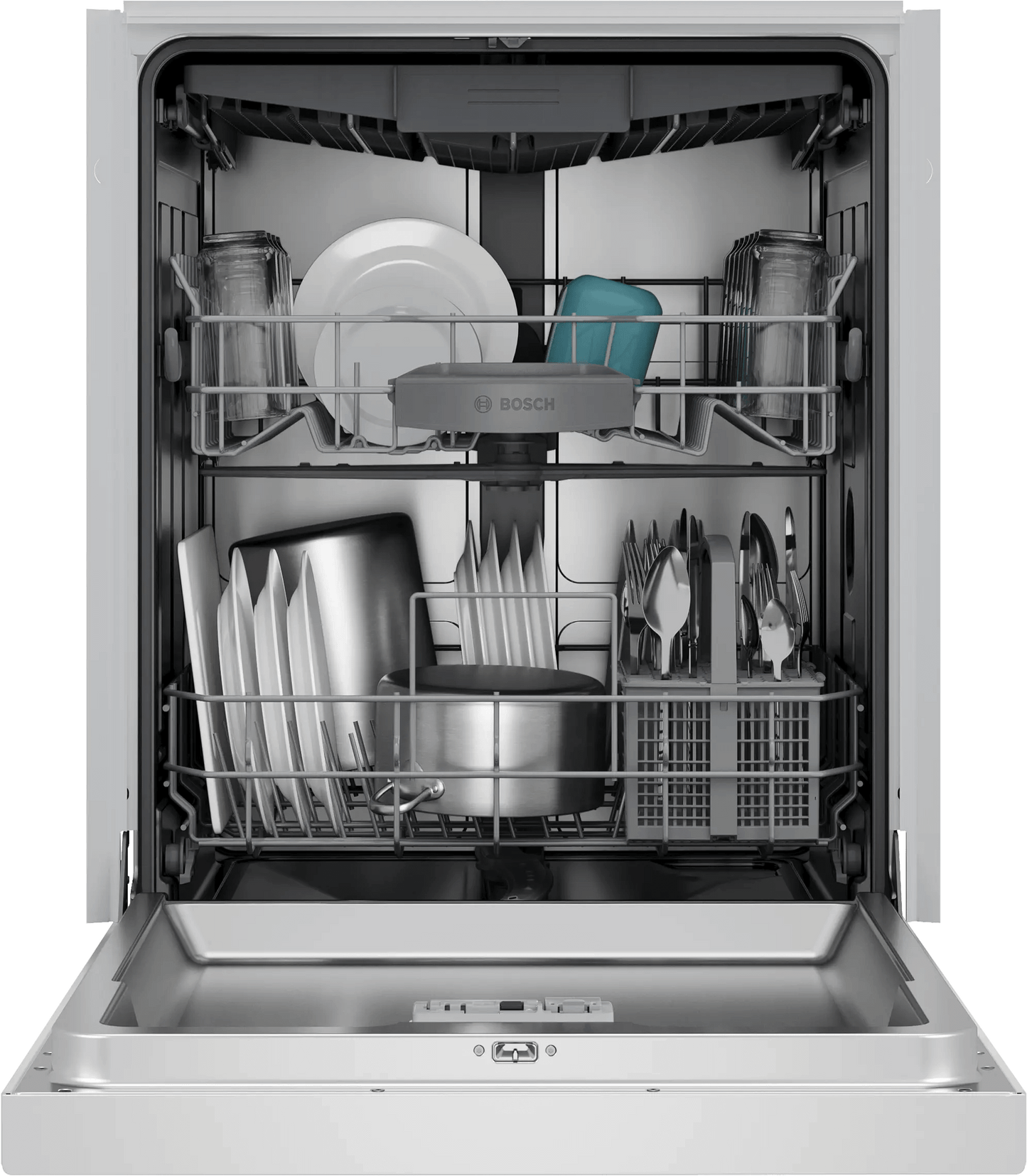 Bosch SHE43DM2N 300 Recessed Handle, 48 Dba, Standard 3Rd Rack, Puredry - Wh