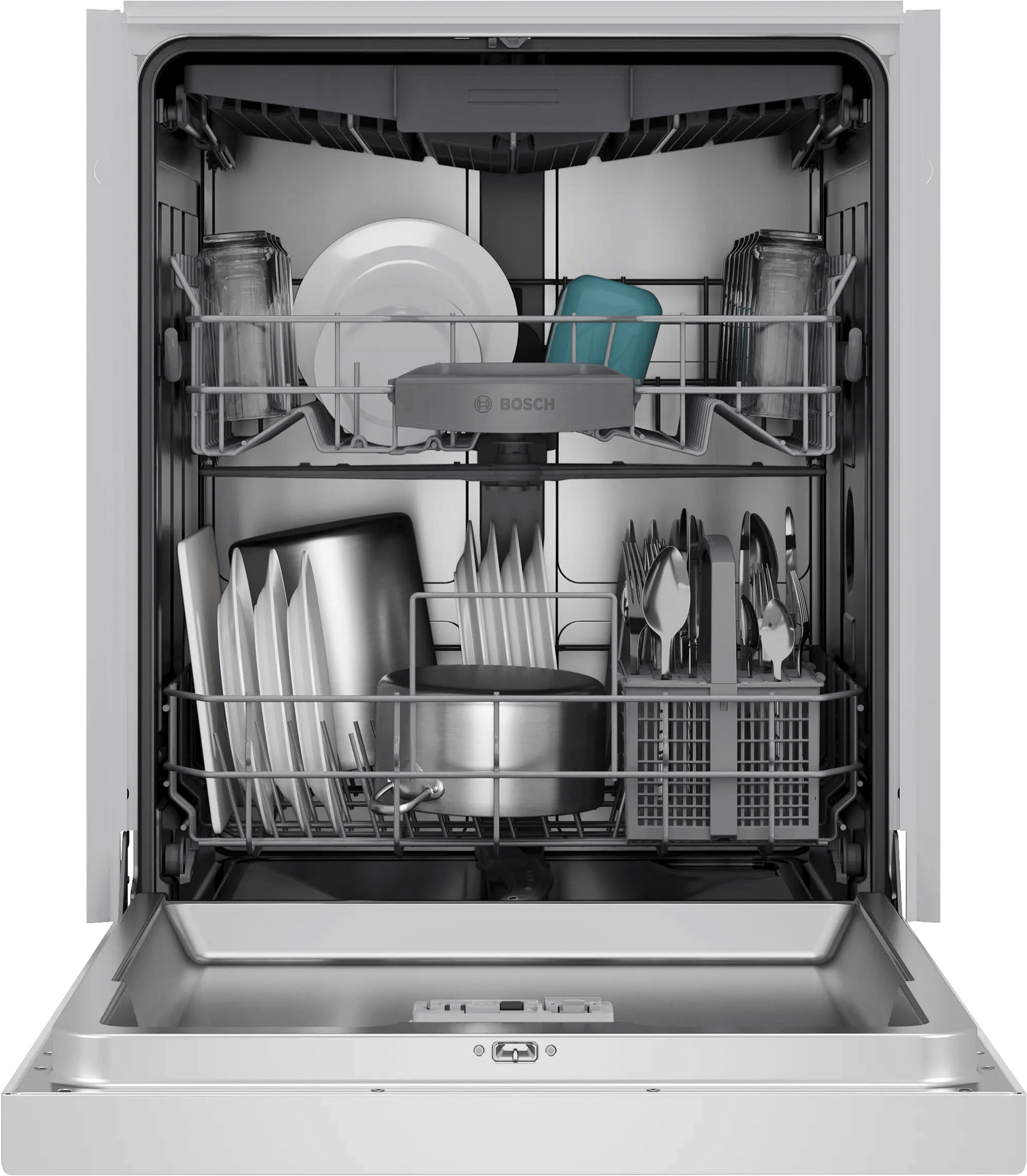 Bosch SHE43DM2N 300 Recessed Handle, 48 Dba, Standard 3Rd Rack, Puredry - Wh