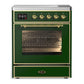 Ilve UMIB30NR3EGG Ilve Umib30Nr3Egg Majestic Iii 30 Inch Induction Range With 4 Elements, 4 Cu. Ft. Oven Capacity (Triple Glass Door, Emerald Green, Brass)
