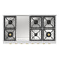 Ilve UHCP48FNSSG Ilve Uhcp48Fnssg Nostalgie Ii 48 Inch Built-In Gas Rangetop With Griddle, In Stainless Steel (Natural Gas)