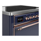 Ilve UMIB36QNR3MBP Ilve Umib36Qnr3Mbp Majestic Iii 36 Inch Induction Range With 6 Elements, 3.5 Cu. Ft. Total Oven Capacity (Solid Door, Midnight Blue, Copper)