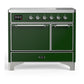 Ilve UMDIB40QNR3EGC Ilve Umdib40Qnr3Egc Majestic Iii 40 Inch Induction Range With 6 Elements, 3.82 Cu. Ft. Total Oven Capacity (Solid Door, Emerald Green, Chrome)