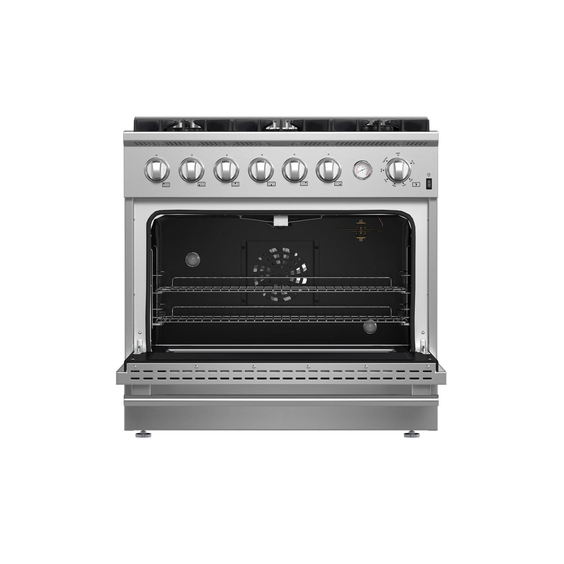 Forno FFSGS627736 Marco 36-Inch Gas Range Stainless Steel, 6 Burners 67,000 Btu, 5.36 Cu.Ft. Convection Oven