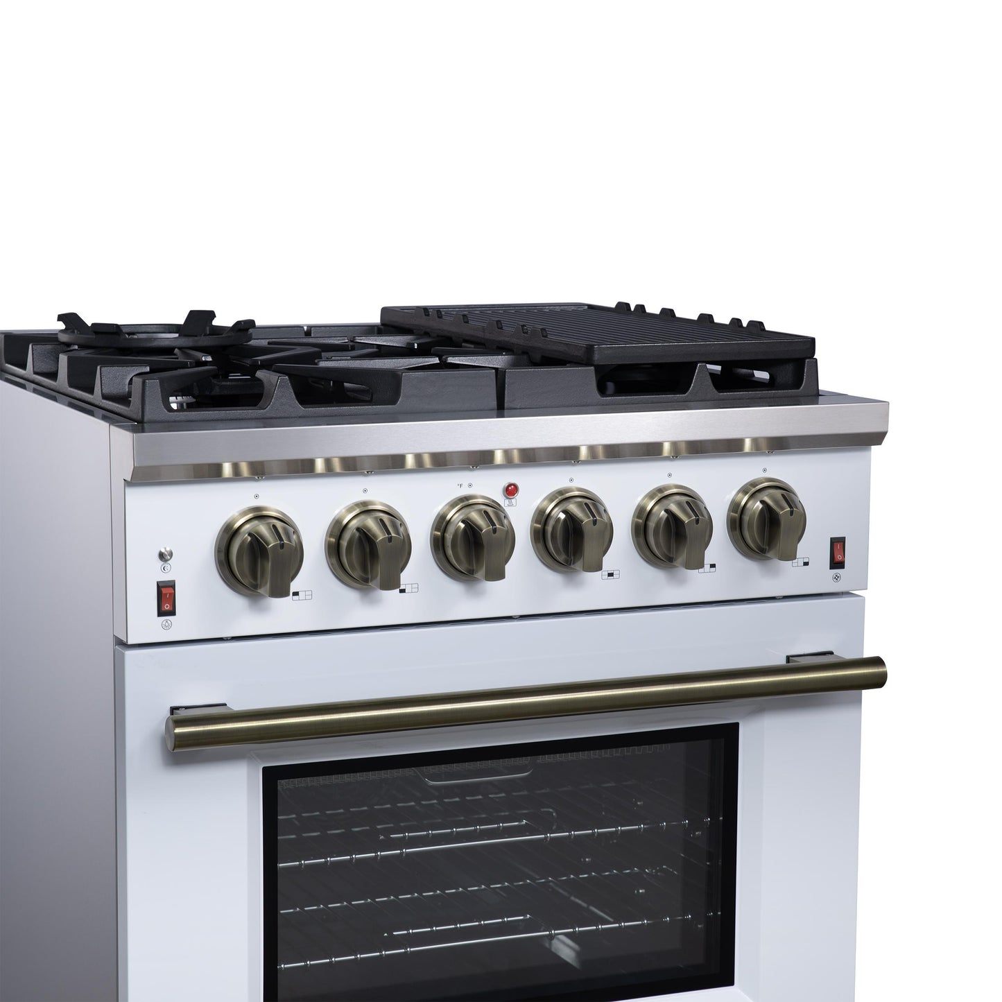 Forno FFSGS623930WHT Forno Massimo 30-Inch White Freestanding Gas Range, 5 Burners, True Convection Oven