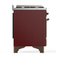 Ilve UM60FSNR3BUBLP Ilve Um60Fsnr3Bublp Majestic Iii 60 Inch Dual Fuel Range With 7 Burners, Griddle And French Top, Dual Function Burner With Up To 25,000 Btu (Liquid Propane, Triple Glass Door, Burgundy, Burnished)