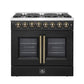 Forno FFSGS635636BLK Forno Galiano 36-Inch Freestanding French Door Dual Fuel Range Black