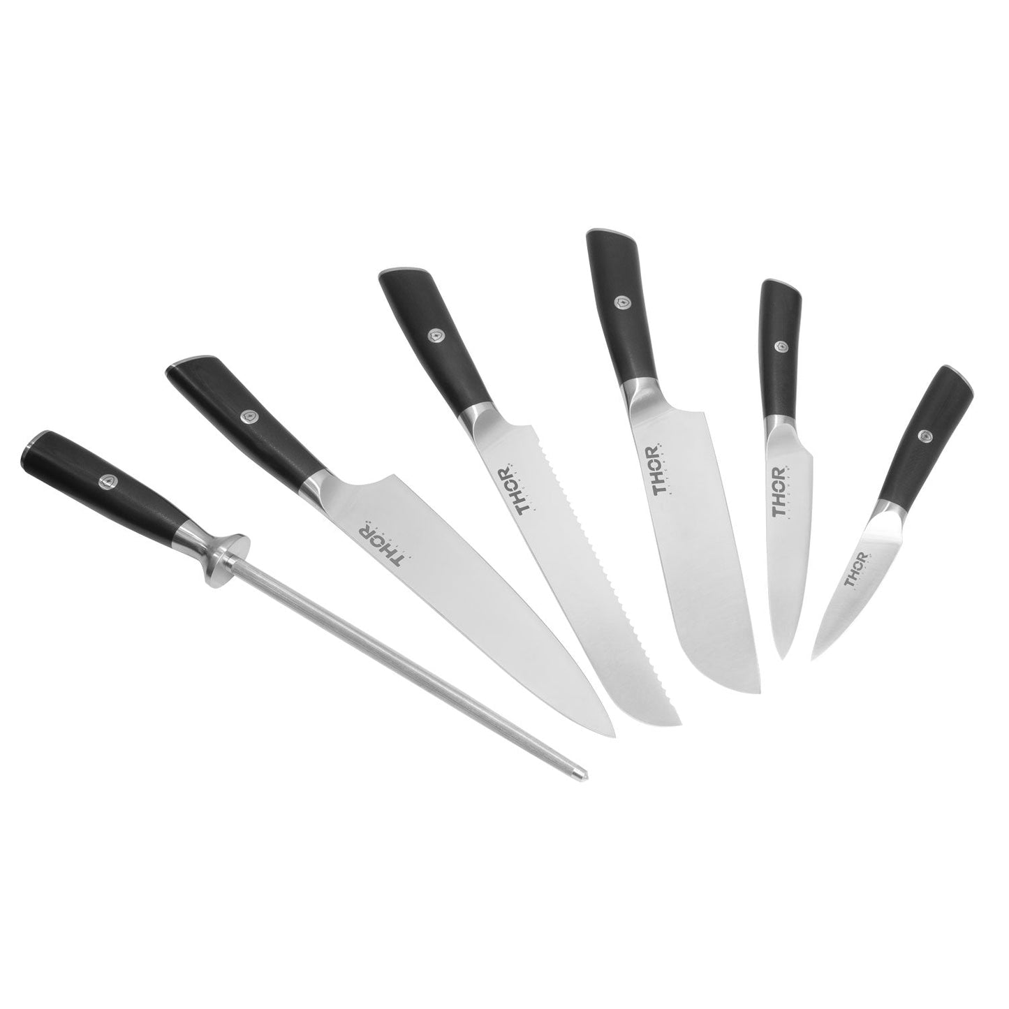 Thor Kitchen GS0701P Thor Kitchen 7-Piece Knife Set With Knife Block