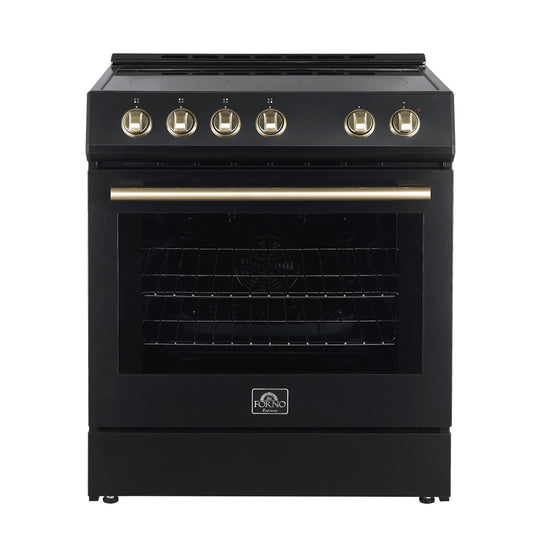 Forno FFSEL602230BLK Forno Leonardo Espresso 30-Inch Black Electric Range, True Convection, Energy Efficient