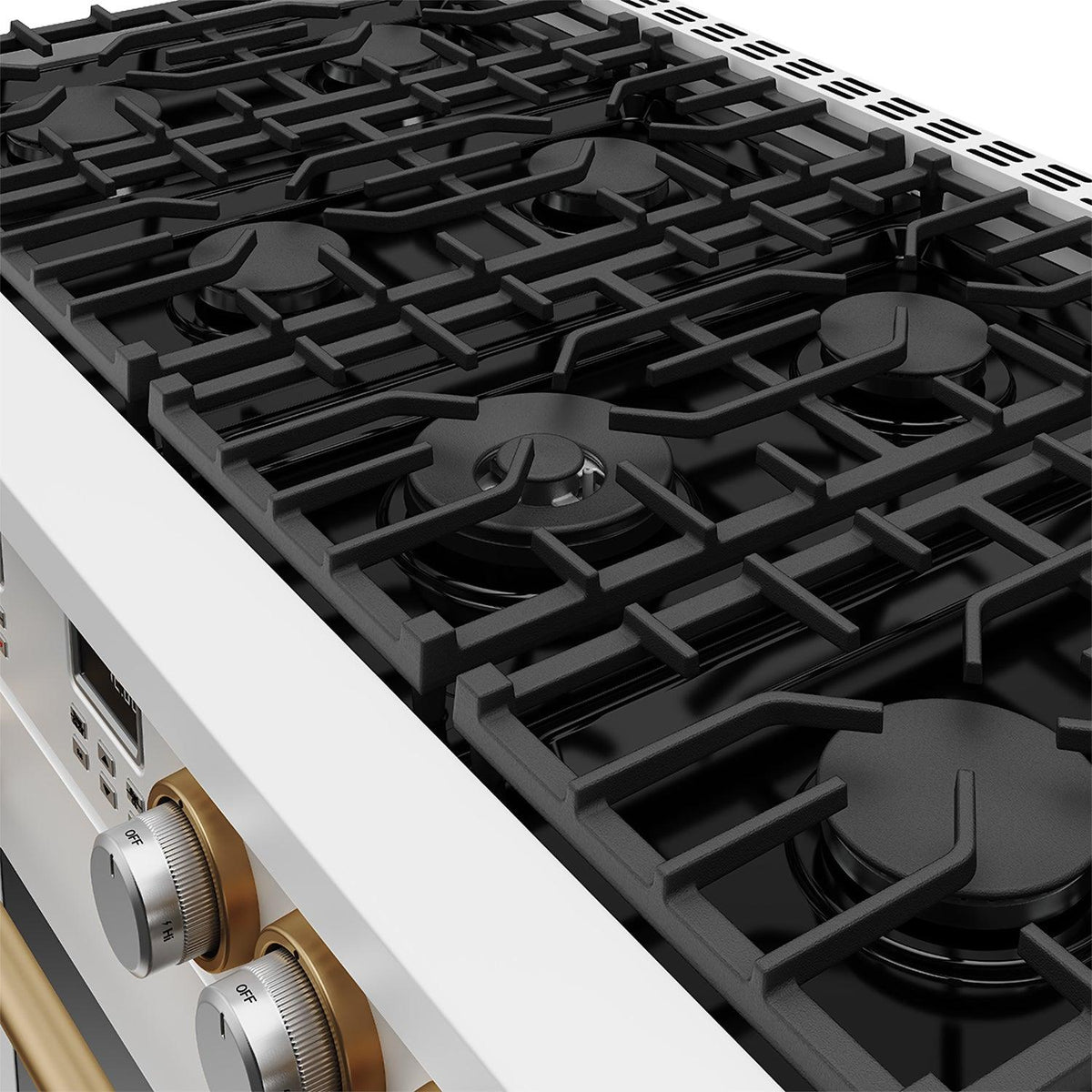 Thor Kitchen ARG48WLPBRZ 48 Inch Contemporary Professional Liquid Propane Range In White/Bronze