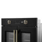 Forno FBOEL133330BLK Forno Asti 30-Inch French Door Electric Wall Oven In Black & Antique Brass, 3.68 Cu. Ft. True Convection, 3,600W, Air Fry, Sous Vide, Self-Clean