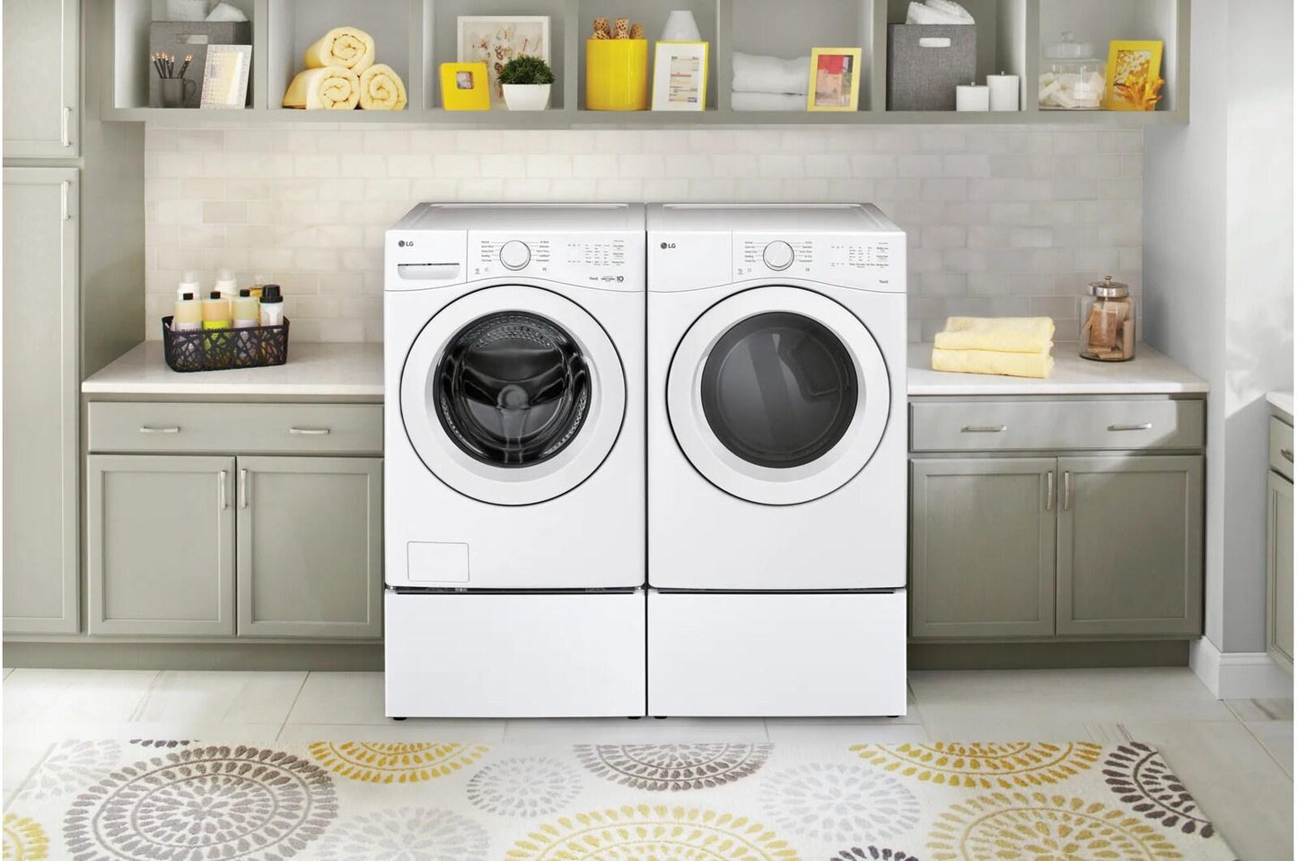 Lg DLE3420W 7.4 Cu. Ft. Ultra Large Capacity Smart Front Load Electric Dryer