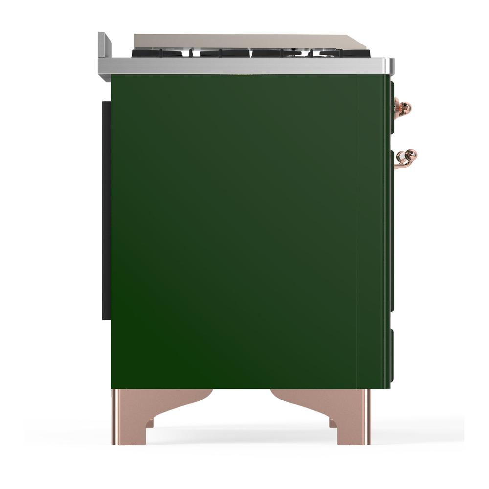 Ilve UM60FNR3EGPLP Ilve Um60Fnr3Egplp Majestic Iii 60 Inch Dual Fuel Range With 9 Burners And Griddle, Dual Function Burner Up To 25,000 Btu (Liquid Propane, Triple Glass Door, Emerald Green, Copper)