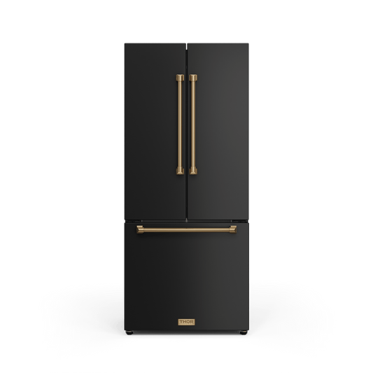 Thor Kitchen RF3017FFD00BRZ 30 Inch 17.7 Cu Ft French Door Counter Depth Refrigerator With Ice Maker In Black/Bronze Gordon Ramsay Series - Rf3017Ffd00-Brz