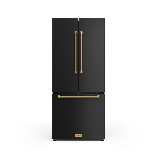 Thor Kitchen RF3017FFD00BRZ 30 Inch 17.7 Cu Ft French Door Counter Depth Refrigerator With Ice Maker In Black/Bronze Gordon Ramsay Series - Rf3017Ffd00-Brz
