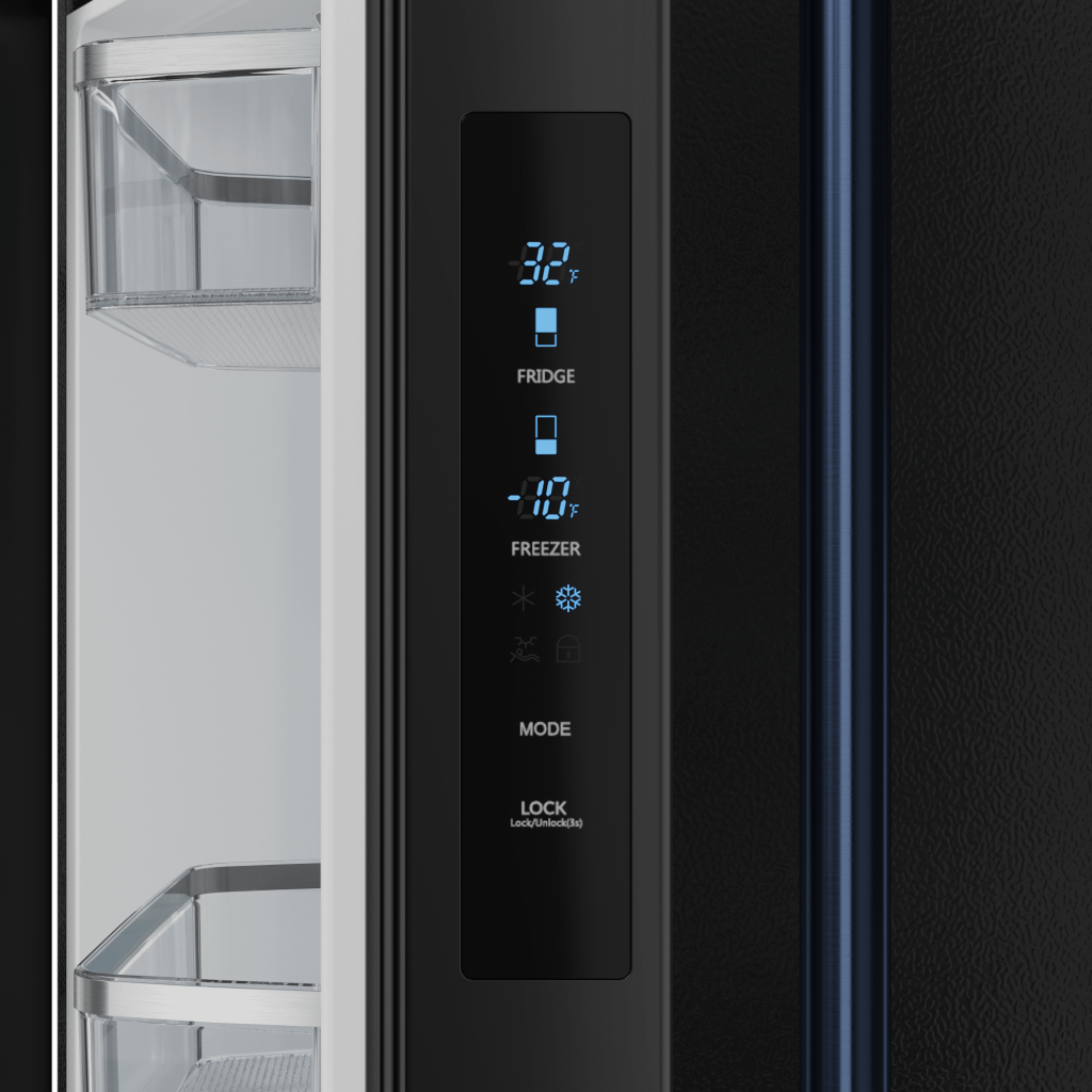 Thor Kitchen RF3017FFD00BLU 30 Inch 17.7 Cu Ft French Door Counter Depth Refrigerator With Ice Maker In Black/Navy Blue Gordon Ramsay Series - Rf3017Ffd00-Blu