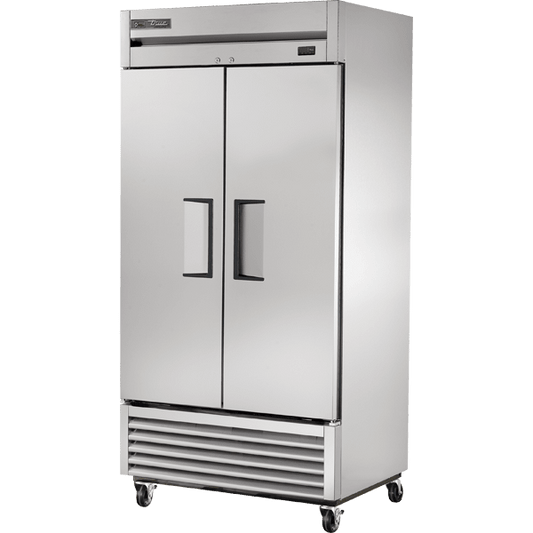 True Manufacturing Commercial T35HC Reach-In Solid Swing Door Refrigerator With Hydrocarbon Refrigerant