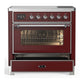 Ilve UMIB36NR3BUC Ilve Umib36Nr3Buc Majestic Iii 36 Inch Induction Range With 6 Elements, 3.5 Cu. Ft. Total Oven Capacity (Triple Glass Door, Burgundy, Chrome)