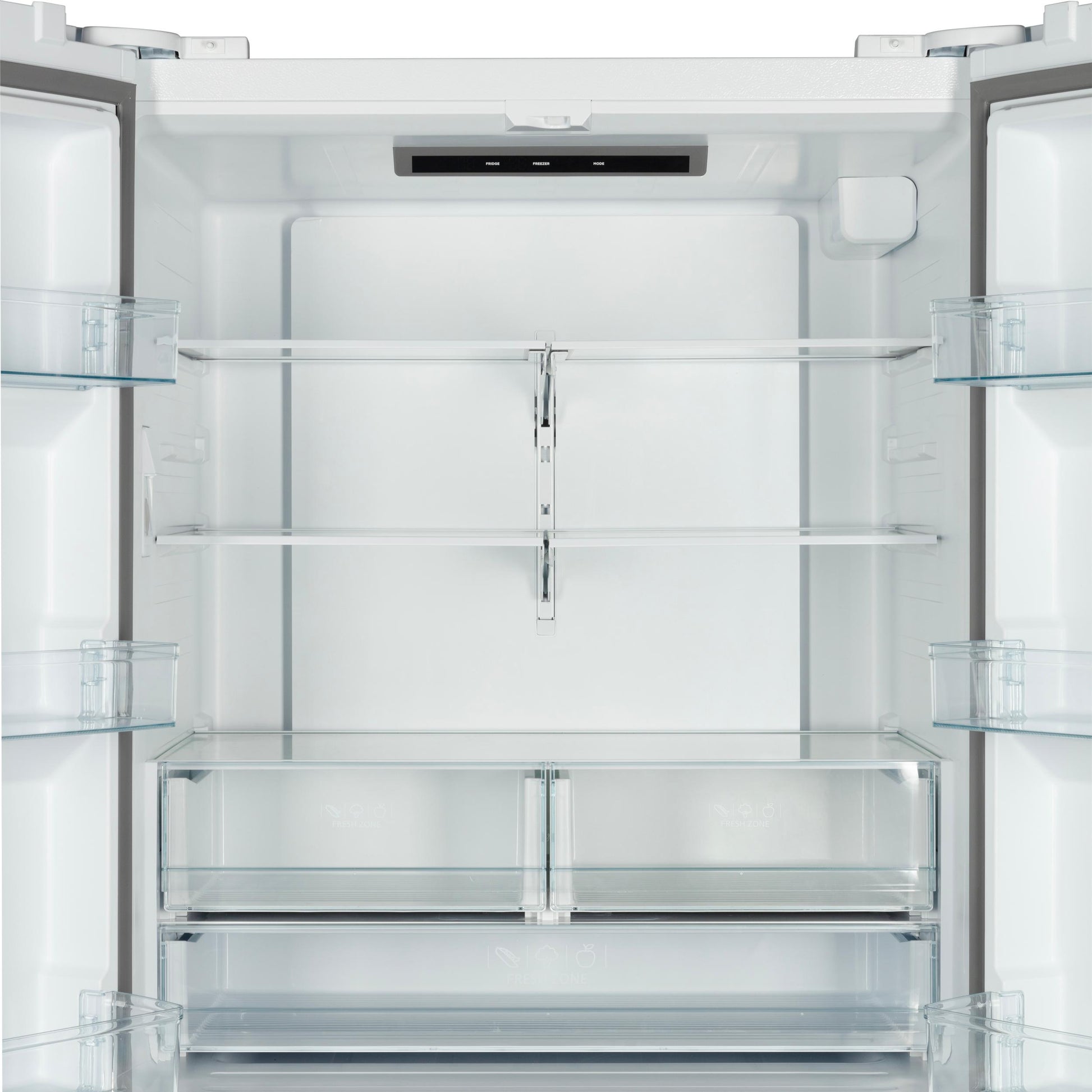 Forno FFFFD178336WHT Forno Rivello 36 Inch French Door Refrigerator In White With Antique Brass, Internal Water Dispenser, Filtered Ice, Adjustable Shelves, Energy Star Certified