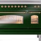 Ilve UPI486NMPEGG Nostalgie Ii 48 Inch Electric Freestanding Range In Emerald Green With Brass Trim