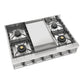 Ilve UHCP36FNSSCLP Ilve Uhcp36Fnssclp Nostalgie Ii 36 Inch Built-In Gas Rangetop With 6 Burners And Griddle, In Stainless Steel (Liquid Propane, Chrome)