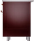 Ilve UPI366NMPBUP Nostalgie Ii 36 Inch Electric Freestanding Range In Burgundy With Copper Trim