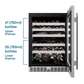 Element Appliance EWD24BES Cellara By Element 24 In., 46 Bottle Dual-Zone Wine Cooler - Stainless Steel