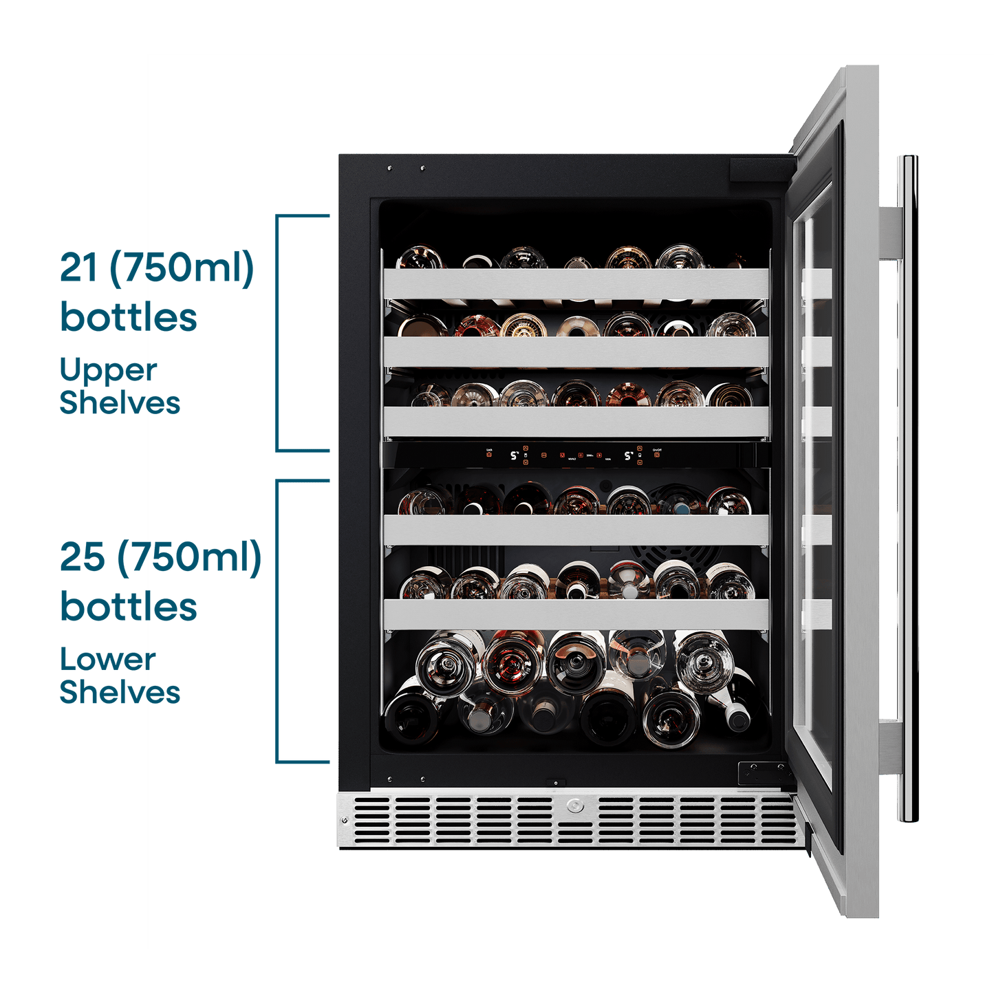 Element Appliance EWD24BES Cellara By Element 24 In., 46 Bottle Dual-Zone Wine Cooler - Stainless Steel