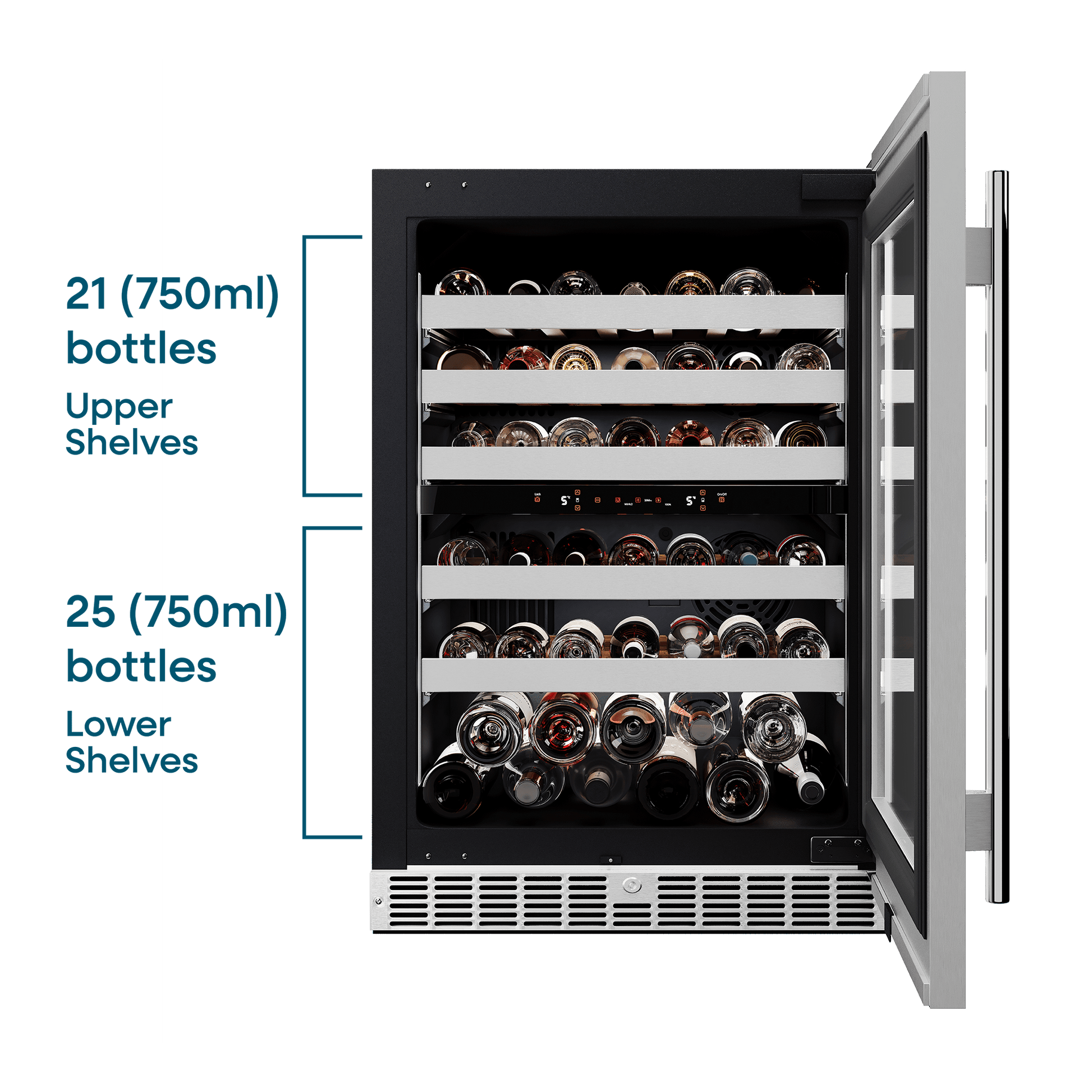 Element Appliance EWD24BES Cellara By Element 24 In., 46 Bottle Dual-Zone Wine Cooler - Stainless Steel