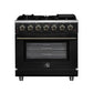 Forno FFSGS623936BLK Forno Massimo 36-Inch Black Freestanding Gas Range, 6 Sealed Burners, Convection Oven, Energy Efficient