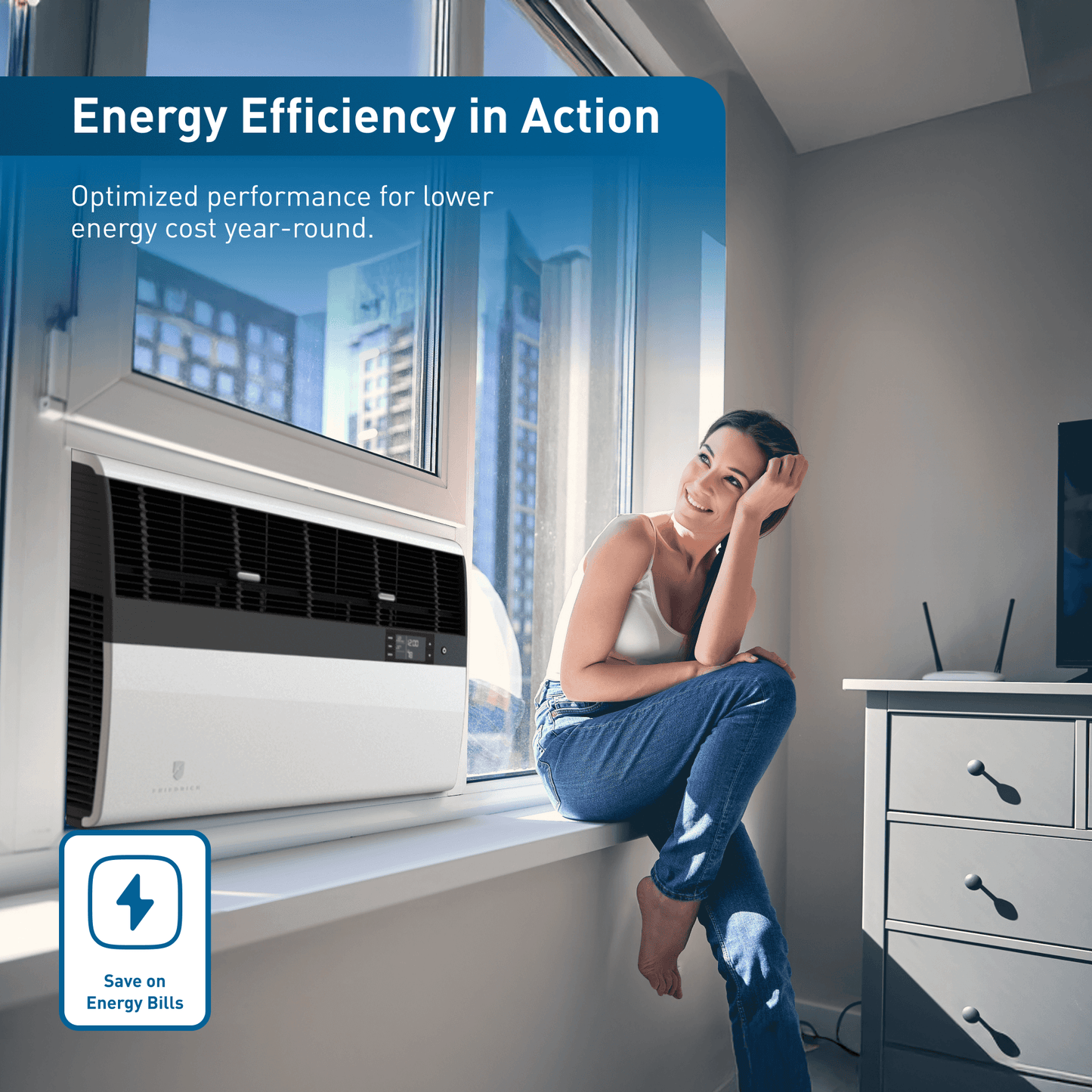 Friedrich KCVM18B30A Friedrich K Hl Inverter 18,000 Btu 230V Smart Window/Wall Air Conditioner - Cool Only