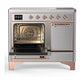 Ilve UMDIB40QNR3SSP Ilve Umdib40Qnr3Ssp Majestic Iii 40 Inch Induction Range With 6 Elements, 3.82 Cu. Ft. Total Oven Capacity (Solid Door, Stainless Steel, Copper)