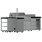 Forno FODKT2520BLK Forno Bulnes 40-Inch Bbq, 95,000 Btu, 5 Burners, Sear & Rotisserie Infrared With Side Burner, Stainless Steel Outdoor Kitchen With 1.8 Cu.Ft. Beverage Center & Black Granite Countertops