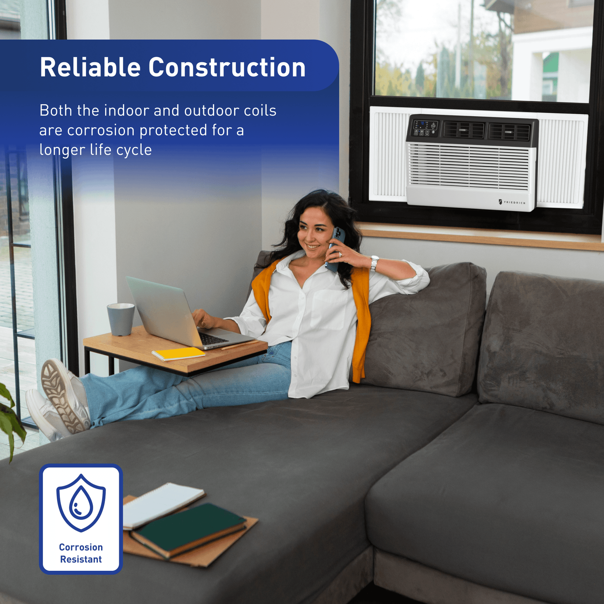 Friedrich CCW06B10C Friedrich Chill Premier 6,000 Btu 115V Smart Window/Wall Air Conditioner - Cool Only