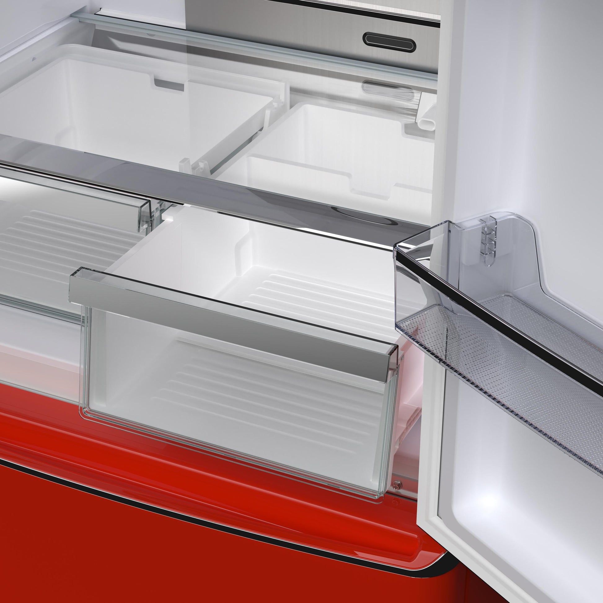 Forno FFFFD179133RED Forno Luigi 33-Inch French Door Refrigerator, 18 Cu.Ft, Red Finish, Handle-Free Design, Energy Star Certified