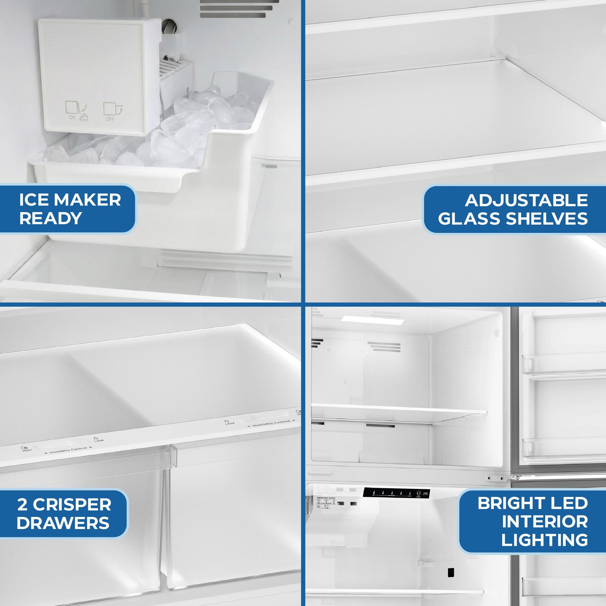 Avanti AVFF21DLJM0SS Avanti Maxxspace Insulation™ Technology Garage-Ready Frost-Free Ice Maker-Ready Refrigerator, 21 Cu. Ft., Energy Star, Stainless Steel Look (Avff21Dljm0Ss)