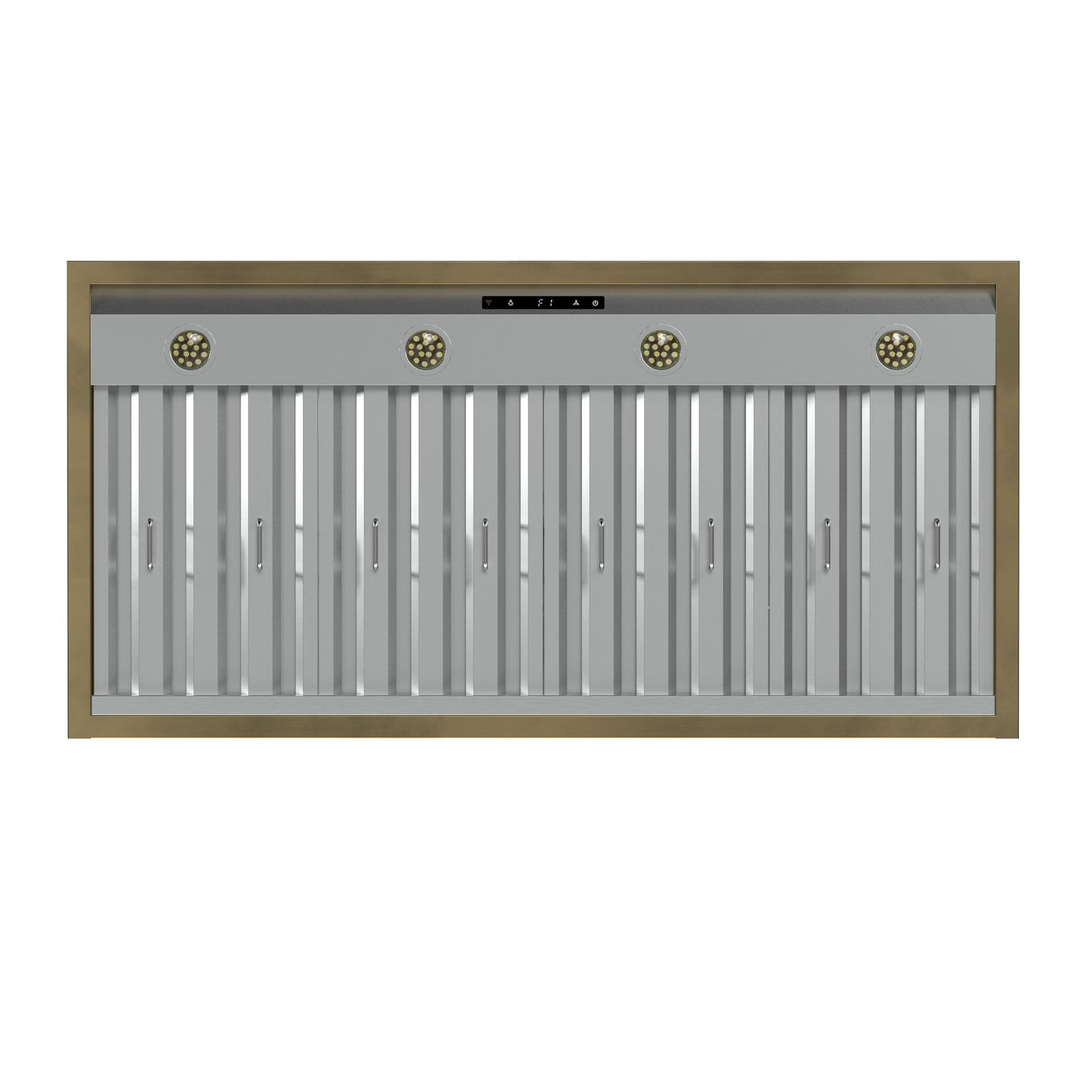 Forno FRHWM507848WHT Forno Vittorio 48-Inch Wall Mount Range Hood, White With Antique Brass Trim, 424 Cfm Airflow, Dishwasher-Safe Baffle Filters, Remote Control, 3-Speed Fan, Bright Led Lighting