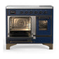 Ilve UMDIB40NR3MBB Ilve Umdib40Nr3Mbb Majestic Iii 40 Inch Induction Range With 6 Elements, 3.82 Cu. Ft. Total Oven Capacity (Triple Glass Door, Midnight Blue, Burnished)