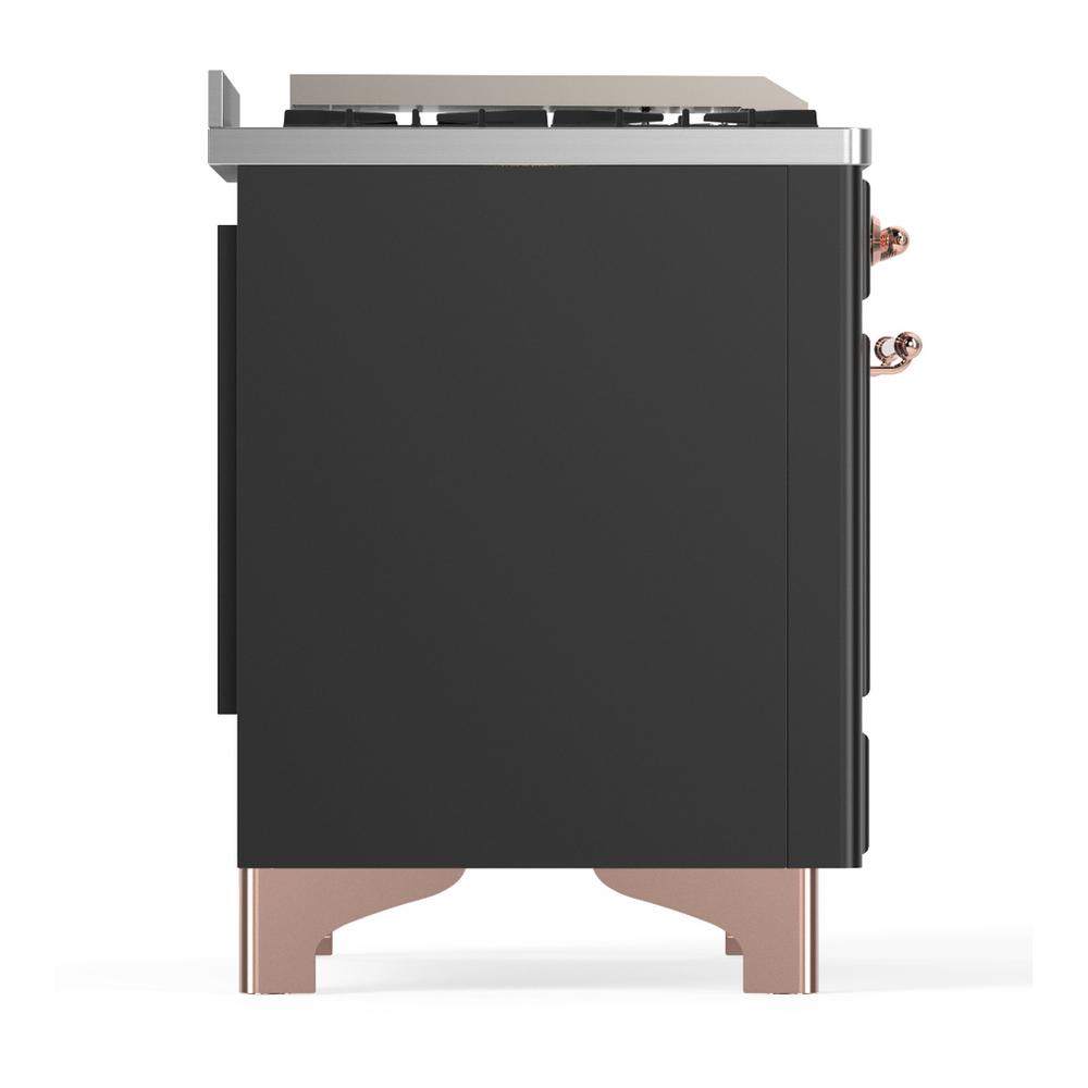 Ilve UM60FSQNR3MGPLP Ilve Um60Fsqnr3Mgplp Majestic Iii 60 Inch Dual Fuel Range With 7 Burners, Griddle And French Top, Dual Function Burner With Up To 25,000 Btu (Liquid Propane, Solid Door, Graphite Matte, Copper)
