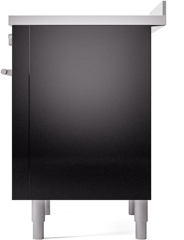 Ilve UPI366WMPBK Professional Plus Ii 36 Inch Electric Freestanding Range In Glossy Black With Trim