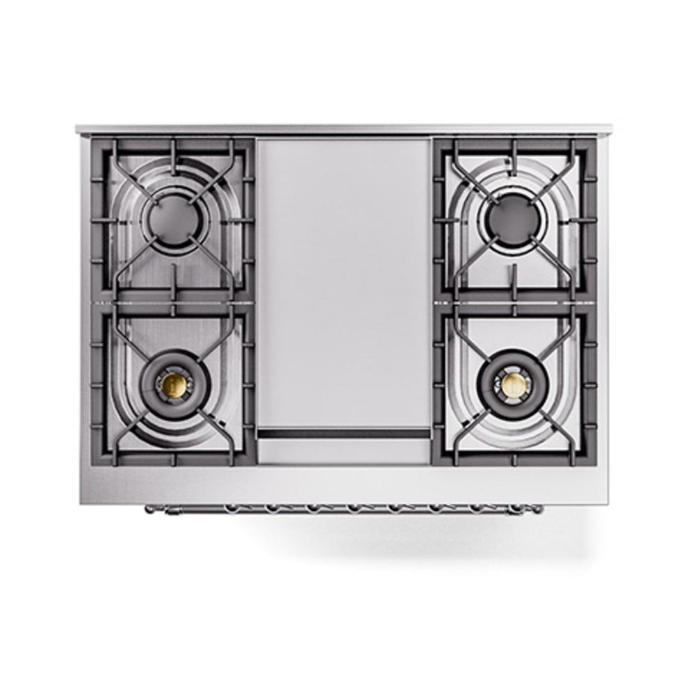 Ilve UN36FNMPRAC Ilve Un36Fnmprac Nostalgie Ii Noblesse 36" Dual Fuel Range (Natural Gas, Triple Glass Door, Ral, Chrome)