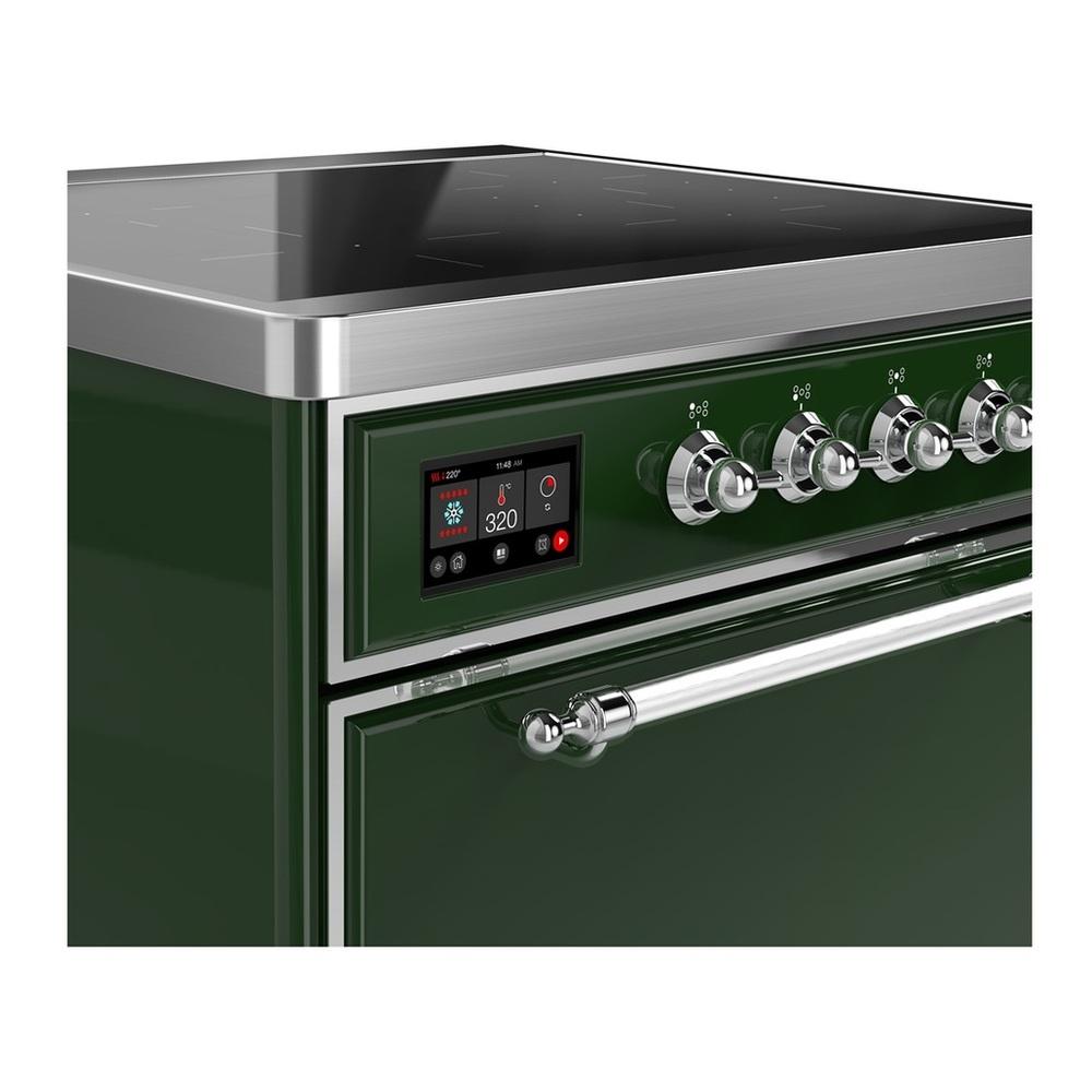 Ilve UMIB30QNR3EGC Ilve Umib30Qnr3Egc Majestic Iii 30 Inch Induction Range With 4 Elements, 4 Cu. Ft. Oven Capacity (Solid Door, Emerald Green, Chrome)
