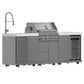 Forno FODKT2506WHT Forno Bulnes 30-Inch Bbq, 60,000 Btu, 3 Burners With Sear & Rotisserie Infrared Burners, Stainless Steel Outdoor Kitchen With 1.8 Cu.Ft. Beverage Center & White Sintered Stone Countertops