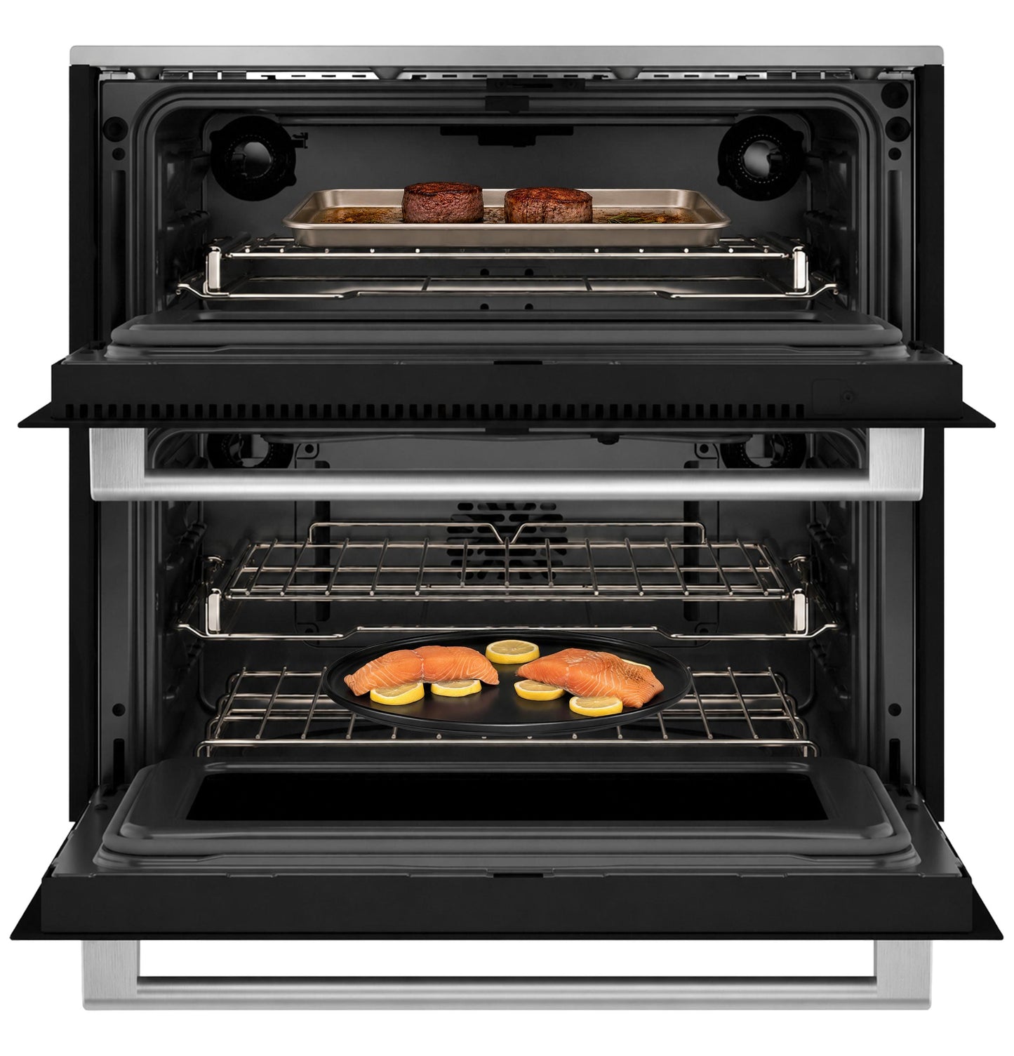 Cafe CTS92DM2ZS5 Café™ 30" Duo Smart Single Wall Oven In Platinum Glass