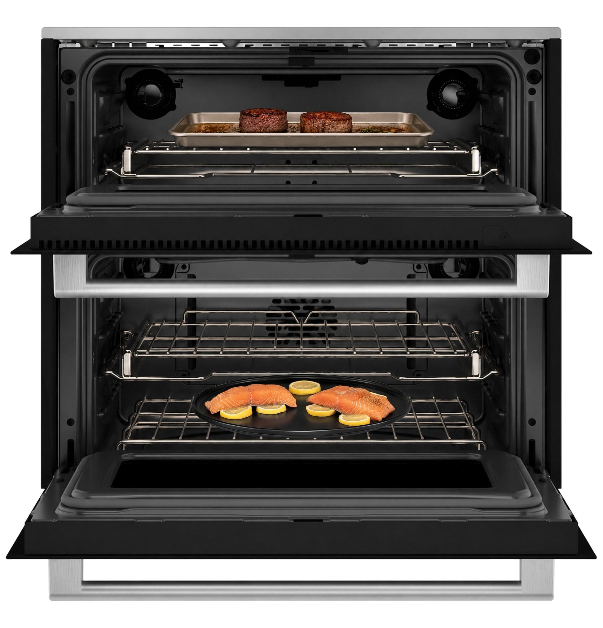 Cafe CTS92DM2ZS5 Café™ 30" Duo Smart Single Wall Oven In Platinum Glass