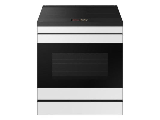 Samsung NSI6DB990012 Bespoke Slide-In Induction Range 6.3 Cu. Ft. In White Glass With Ai Hub&#8482; & Smart Oven Camera